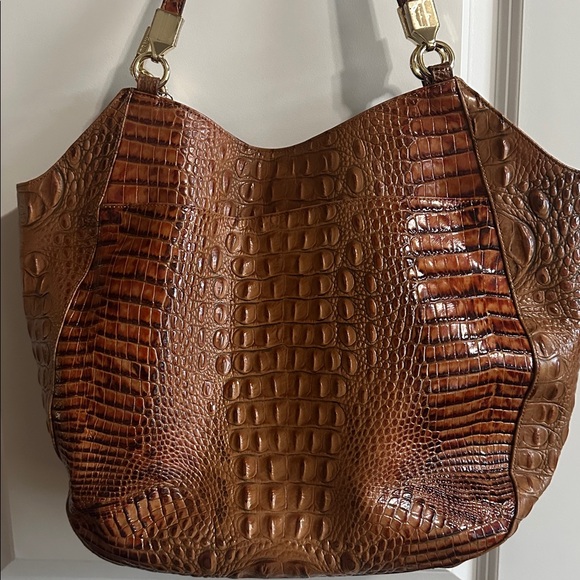 Brahmin Tan Croc-Embossed Leather Tote - Picture 6 of 9